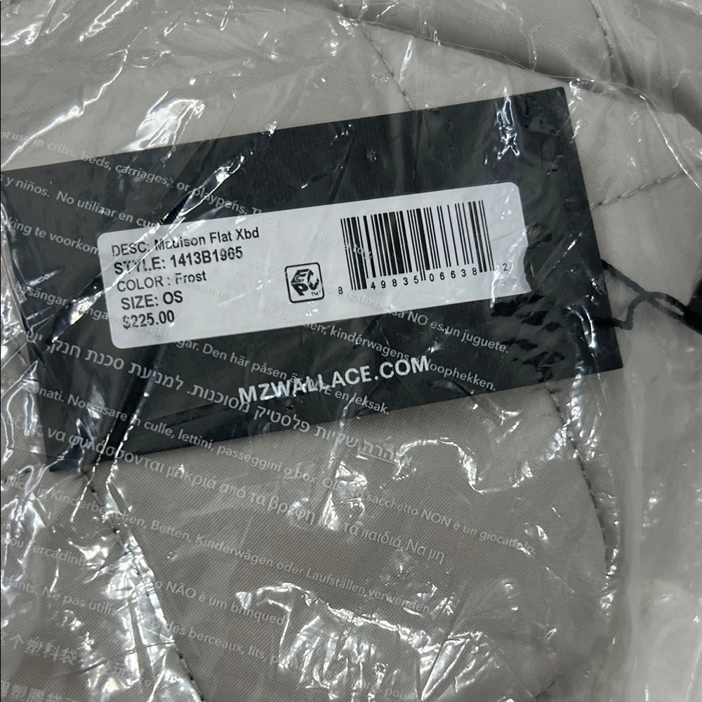 MZ Wallace Quilted Madison Flat Crossbody NWT, unopened. Light grey “Frost” - Picture 4 of 9